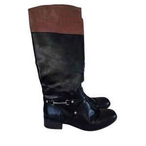 Nautica Walkability Two-tone Brown Black  Women’s Tall Calf Boots Size 8.5 EUC
